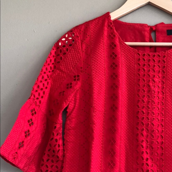 NEW • J. Crew • Flutter Sleeve Eyelet Mini Dress - Picture 7 of 8